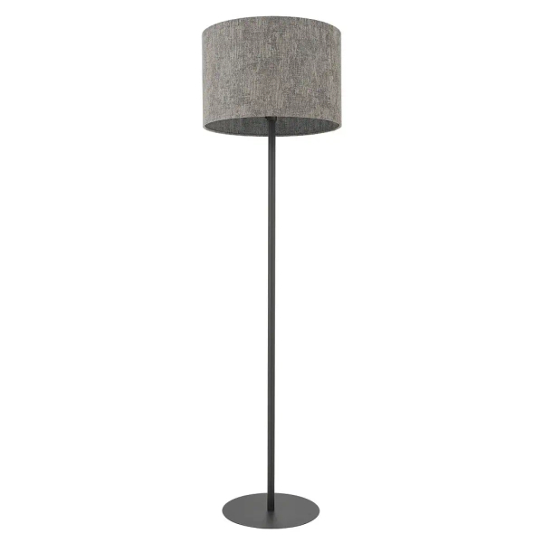 Podłogowa lampa do sypialni LAGO 11676 tuba tkanina szara