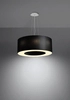 Abażurowa LAMPA wisząca SL.0748 okrągła OPRAWA zwis materiałowy czarny
