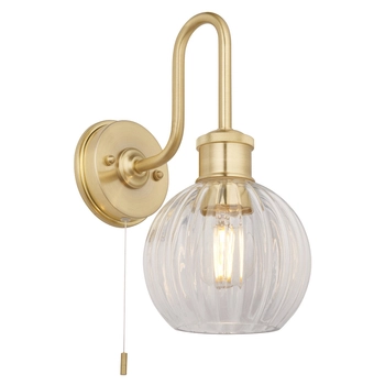 Lampa ścienna szklana kula L&-195507 Light& do czytania IP44 mosiądz
