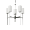 Wisząca lampa abażurowa DARLING ST-9501-5 BLACK czarny biały