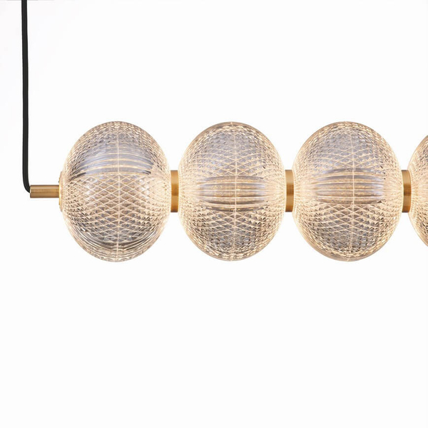 Lampa wisząca TIPUANI LE44625 LED 34W 3000K bubbles złota przezroczysta
