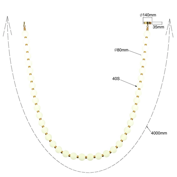 Wisząca lampa kulista Dorado LP-002/4M CCT LED 3000-6000K biała złota