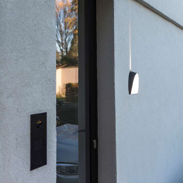 Elewacyjna LAMPA ścienna APOLLO 5188801118 Lutec metalowa OPRAWA kinkiet LED 14W 3000K półokrągły IP54 szary