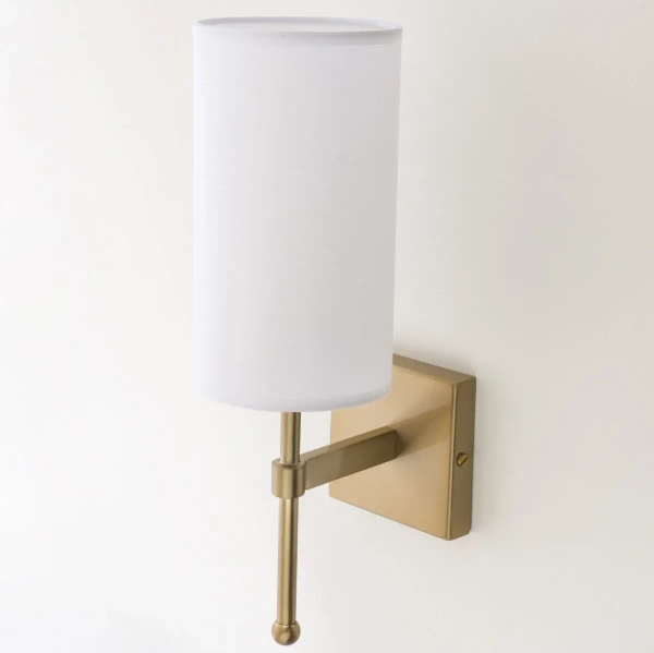 Ścienny kinkiet Denver W01963BR-WH Cosmolight tuba biały mosiądz