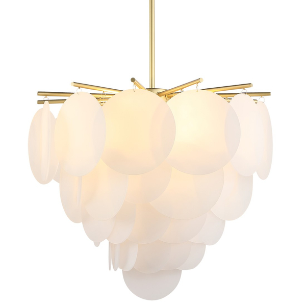 Designerska LAMPA wisząca TROMSO P04094BR Cosmolight nowoczesny zwis z łańcuszkami mosiądz