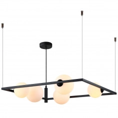 LAMPA wisząca GARETH MDM-3975/5 BK Italux metalowa OPRAWA ramka ZWIS kule balls czarna