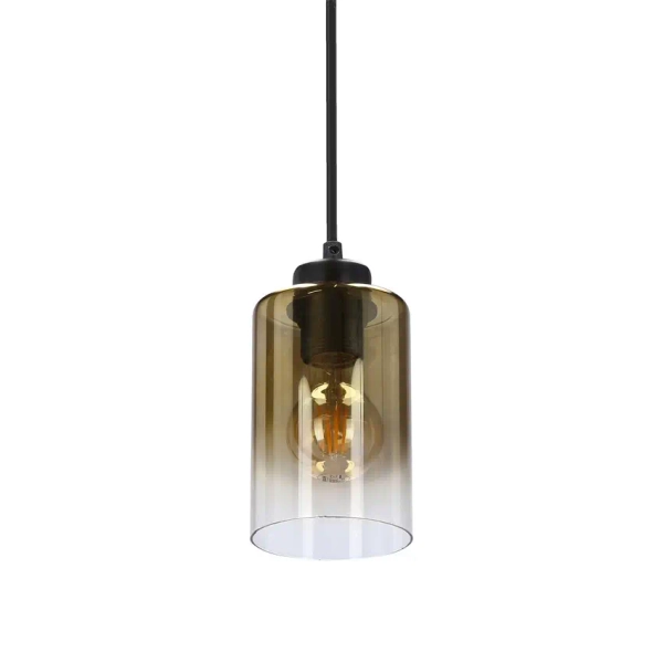Szklana lampa wisząca Aspra 31-16256 bursztynowy przezroczysty czarny