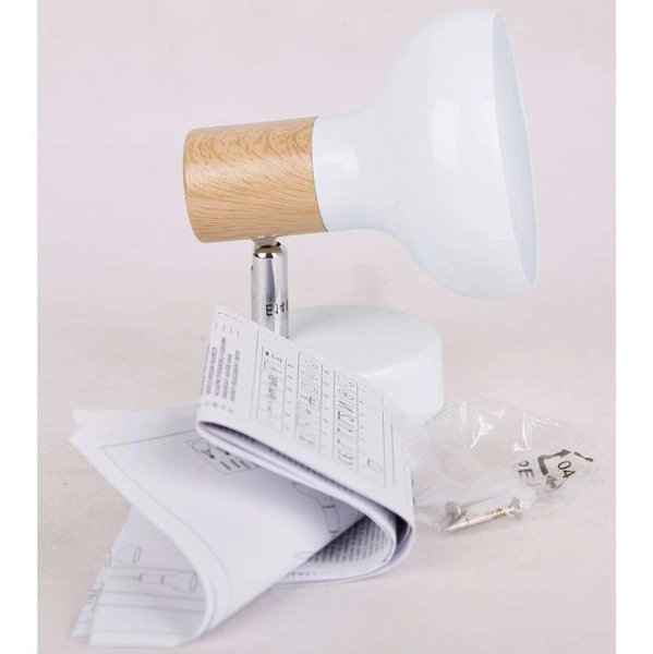 Ścienna lampa reflektor PUERTO 91-62796 skandynawska drewno biały