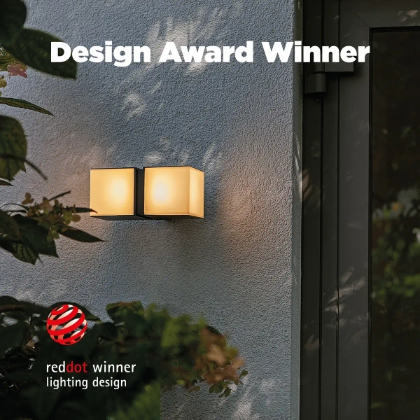 Zewnętrzna LAMPA elewacyjna CUBA 5193801012 Lutec regulowana OPRAWA kinkiet LED 23W 3000K metalowy IP54 czarny