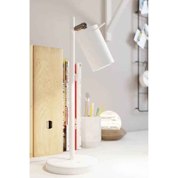 Biurkowa lampa stojąca SL.1090 regulowana do gabinetu biała