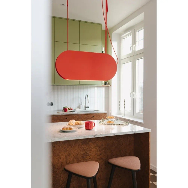 Modernistyczna lampa wisząca Malumi MLA644P2 LED 24W 3000K burgundowy