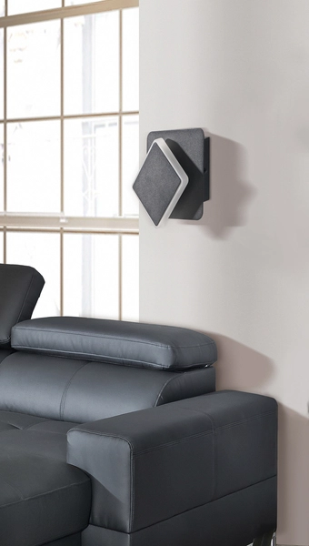 Kinkiet kwadratowy Onyx AZ3358 Azzardo LED 6W 3200K na korytarz czarny