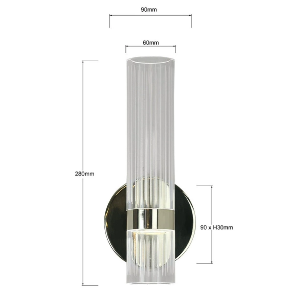 Podłużna lampa ścienna Ambiente LP-1510/1W GD LED 18W 3000-6000K tuba złota