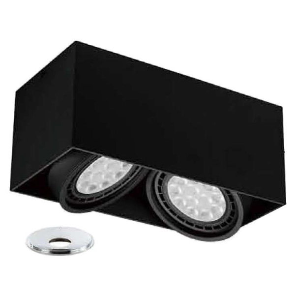 Plafon LAMPA sufitowa Cardi II Ner + Ufo Cromo Orlicki Design metalowa OPRAWA downlight ruchomy prostokątny czarny chrom