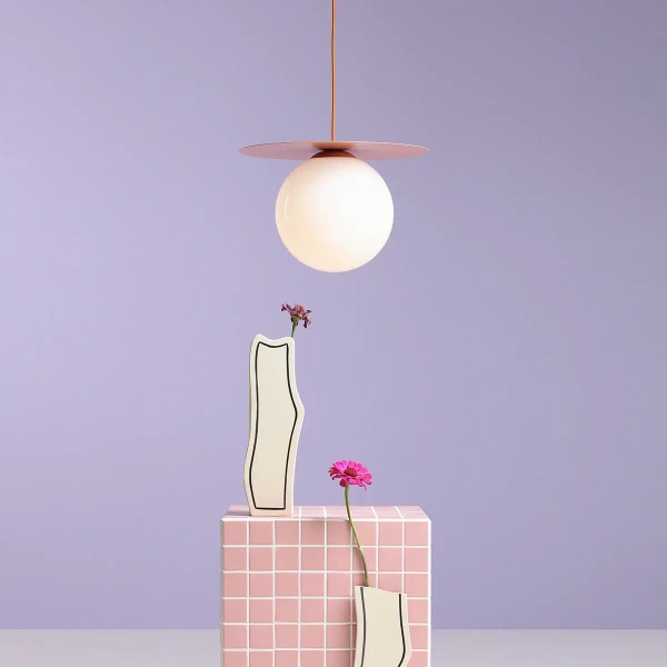 Wisząca lampa do salonu Loop 1125G11_L Aldex szklana kula koralowy