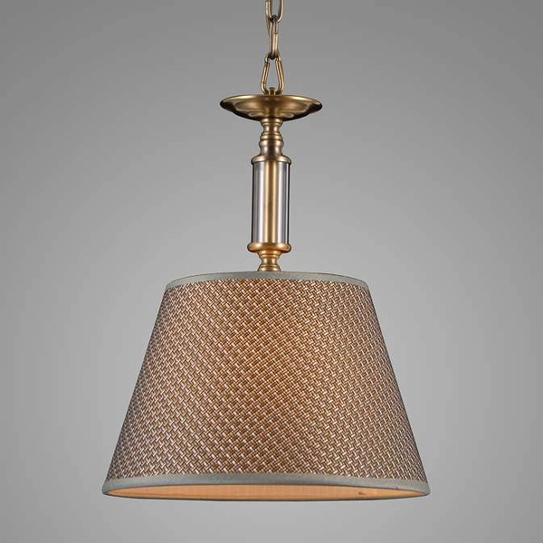 LAMPA wisząca ZANOBI PND-43272-1 Italux abażurowa OPRAWA klasyczny ZWIS na łańcuchu brąz antyczny szary