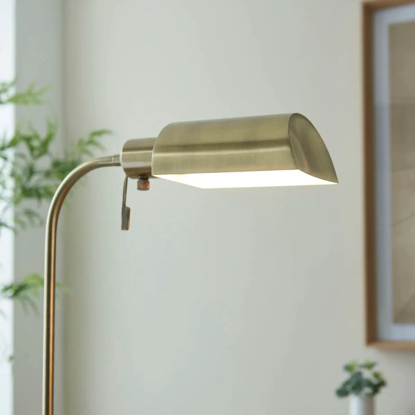 Stojąca lampa regulowana Pharmacy 114205 metalowa mosiądz