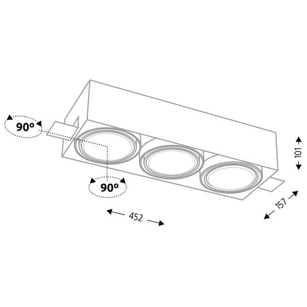 Podtynkowa LAMPA sufitowa KOMORO 7336 Shilo metalowa OPRAWA prostokątna OCZKO spot wpust biały