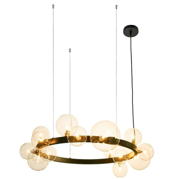 Wisząca lampa pierścień Orion XC111-850 Step kule szklane czarne