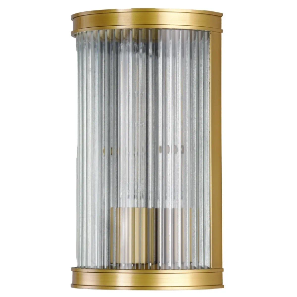 Szklany ścienny kinkiet Bianka BIA0763 do salonu ryflowany satynowy brąz