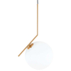 LAMPA wisząca CONDI MDM-7475/1-L-G MDECO modernistyczna OPRAWA szklany ZWIS kula ball mosiądz biała