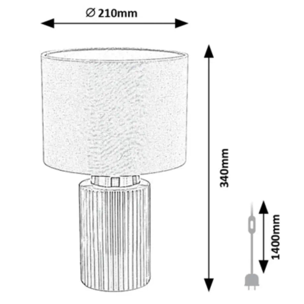 Nocna lampa stołowa Glovy 74045 tuba ceramiczna szary