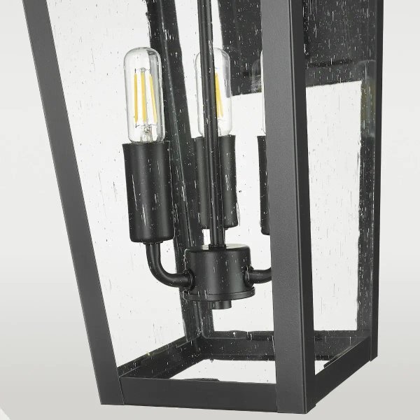 Kinkiet ścienny elewacyjny Zurich W03616BK Cosmolight metal szkło IP23 czarny