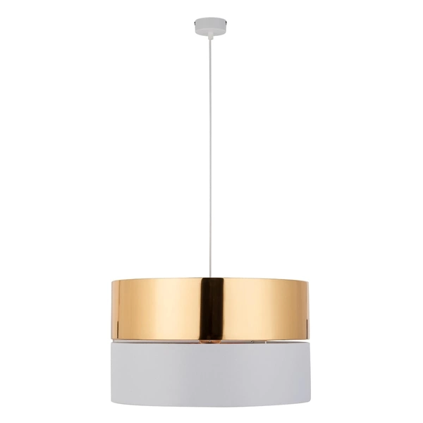 Lampa glamour wisząca Hilton 4771 TK Lighting z tkaniny biała złota