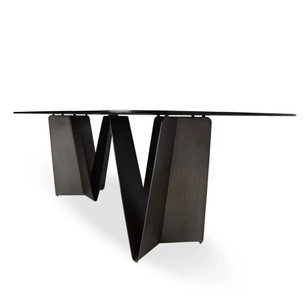 Czarny stół DUNE MM001501100380 szklany do jadalni 240x121cm