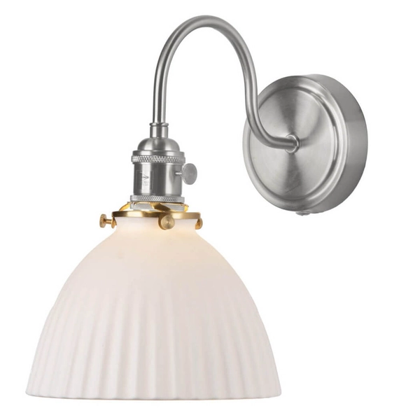 Sypialniana lampa ścienna Hadano HAD0761-09 ceramiczna chrom biały