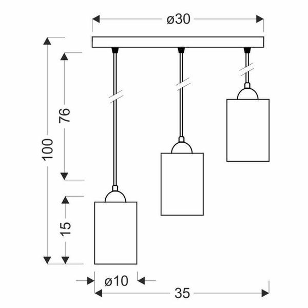 Wisząca lampa nad stół Bistro 33-00576 szklana brązowa czarna