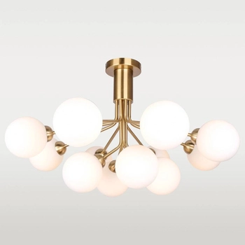 Modernistyczna LAMPA wisząca CAPE TOWN P12049BR Cosmolight szklane kule do jadalni mosiądz