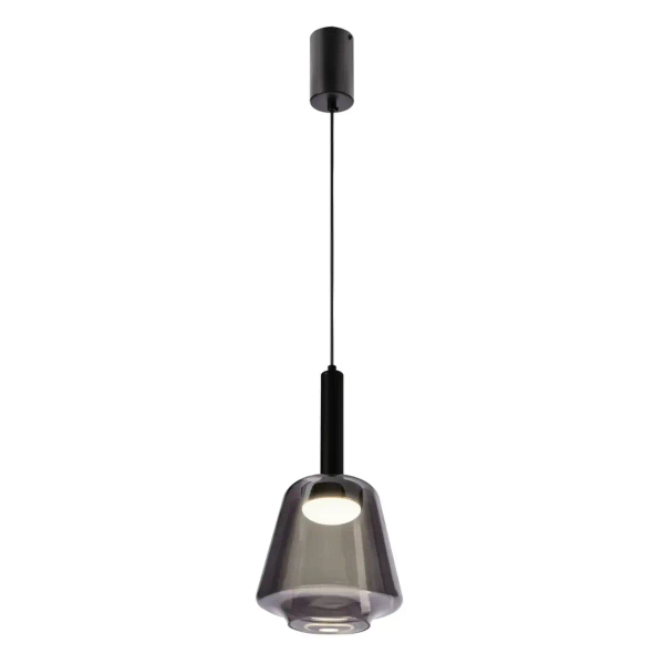 Wisząca lampa loftowa BUENO czarna 31-50441 1xGx53 szklana nad wyspę