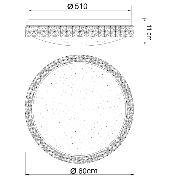 Plafon LAMPA sufitowa OVI 41749-40 Globo metalowa OPRAWA okrągła LED 40W 3000K - 6500K crystal glamour biały - przezroczysty