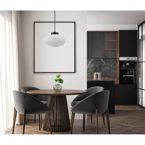 Szklana lampa wisząca Groste PND-52376-1-BK Italux czarny biały