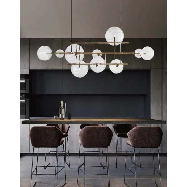 Wisząca lampa molekułowa CHARM ST-9757P-L Step bubbles metal szkło złota