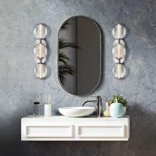 Ścienna lampa Atomo QN-ATOMO-3W-PC LED 13W 3000K IP44 bubble srebrny