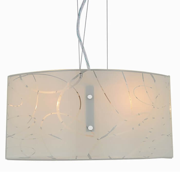 Szklana lampa wisząca SPIRELLI 304400201 do jadalni nad wyspę biała