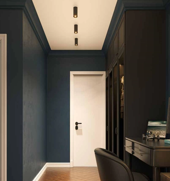 Zestaw biały downlight Long C0153 + RC0153/C0154 GOLD Maxlight LED 7W 3000K pierścień złoty