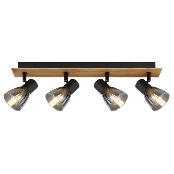 Lampa reflektorowa Claude 54307-4W drewno przydymiona