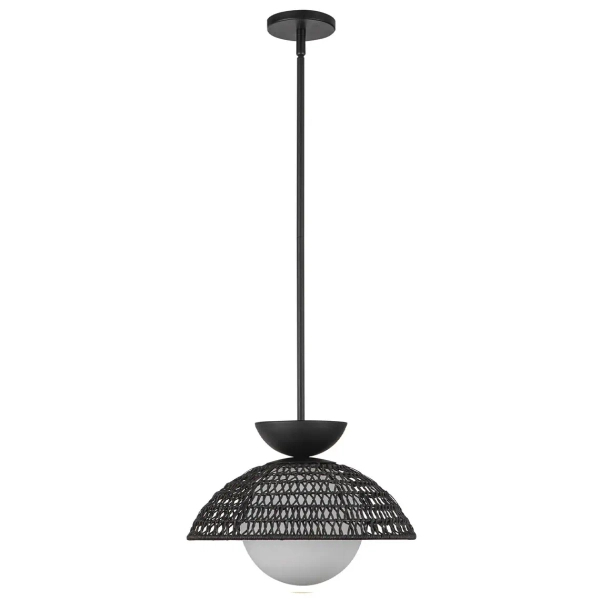 Pojedyncza wisząca lampa Perth ALM-PERTH-P-BK rattan czarny
