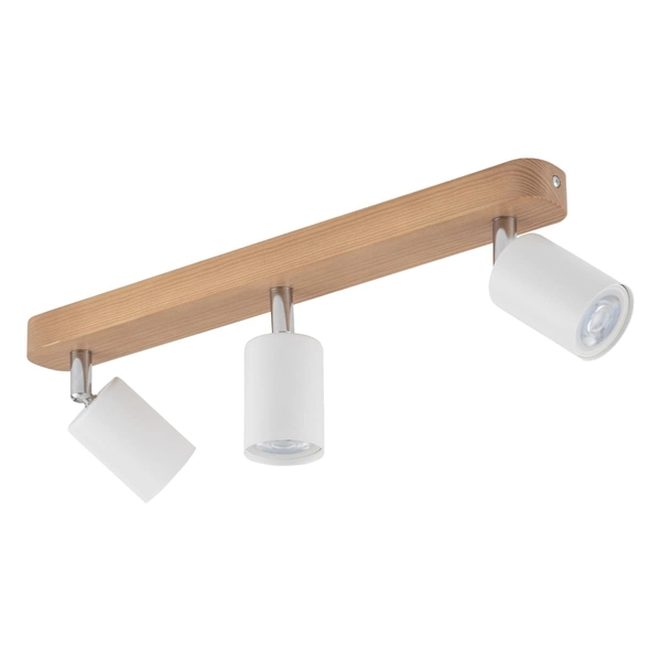 Lampa sufitowa nad stół Top Wood 3296 TK Lighting potrójna drewniana biała