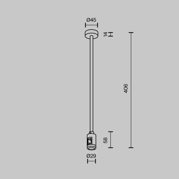 Sufitowy uchwyt do szyn magnetyczny Flarity TRA158C-BL1-BS mosiądz