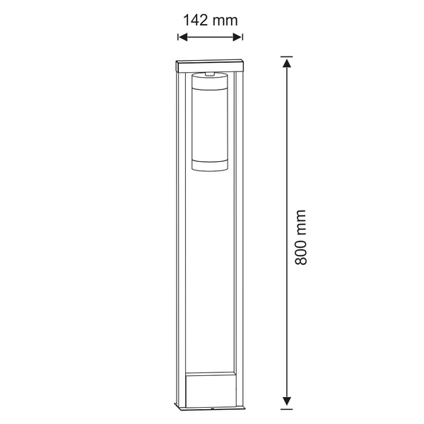 Stojąca lampa tarasowa Spectra 312358 Polux rama prostokątna IP44 czarna