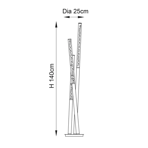 Podłużna lampa stojąca Glacier 76731 LED 7,5W 3000K tuby chrom