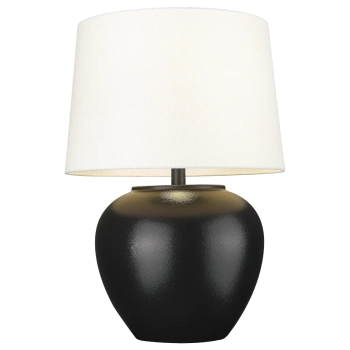 Ceramiczna lampka nocna Rosette T01876BK-WH na sypialni czarna