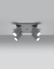 Plafon LAMPA sufitowa Ring SL.0452 Sollux natynkowa OPRAWA metalowa SPOT regulowane tuby szare