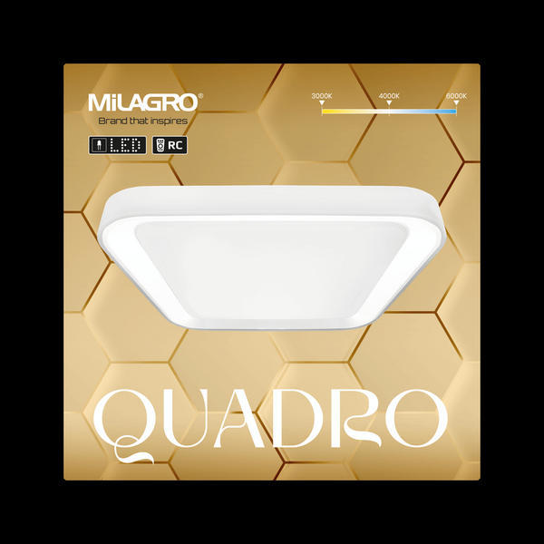 Sypialniana lampa sufitowa Quadro LED 66W 3000-6000K nad łóżko biała