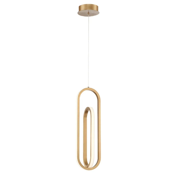 Owalna lampa wisząca Demark QN-DEMARK-1P-BG LED 28W 3000K do salonu złoty