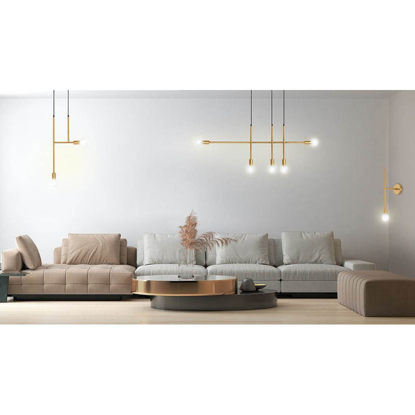 Industrialna lampa wisząca Riva MSE010100396 Moosee metalowa złota